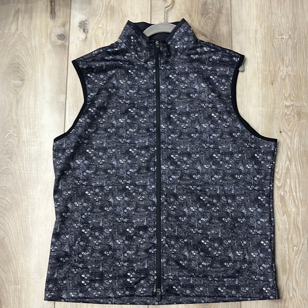 Robert Graham performance zip up black skull vest Size XL